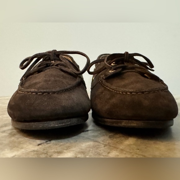 BALLY PATHY PLUME BROWN SUEDE BOAT SHOES 10 US $720 MOCCASINS FLATS